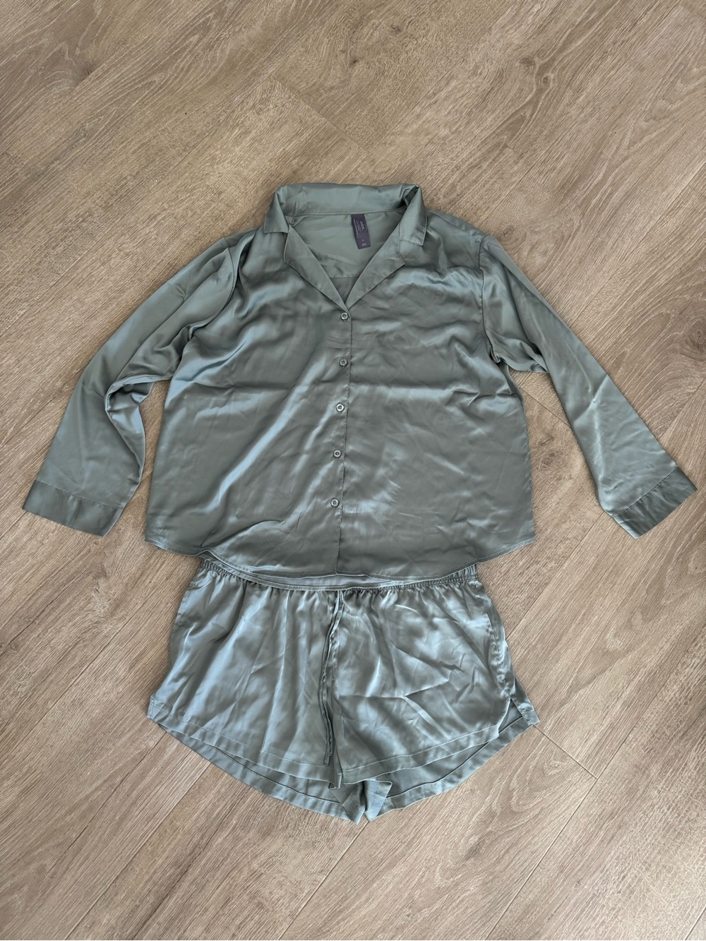 Auden Olive Green Satin Pajama Top
